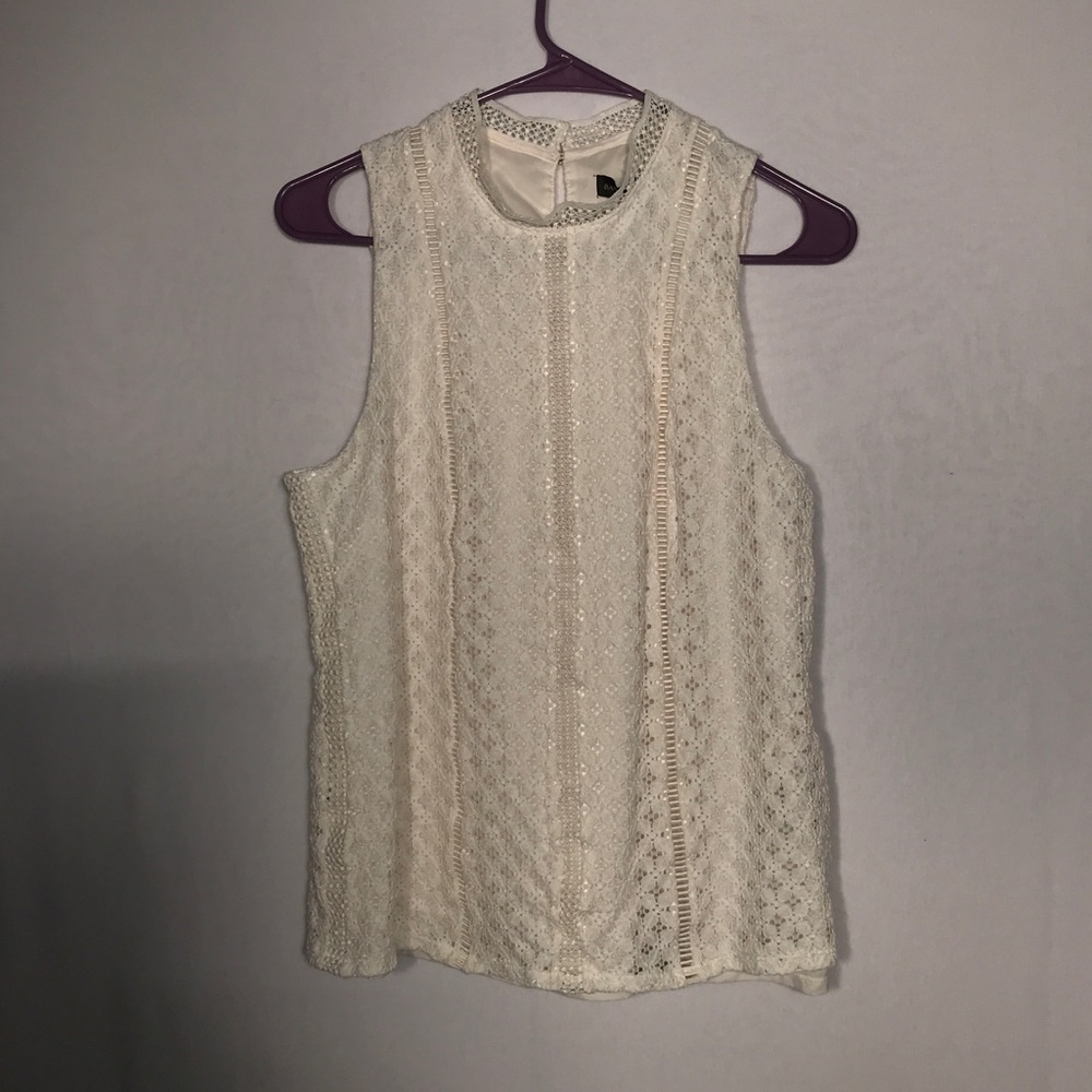 Banana Republic Ivory Lace Tank- Size Medium